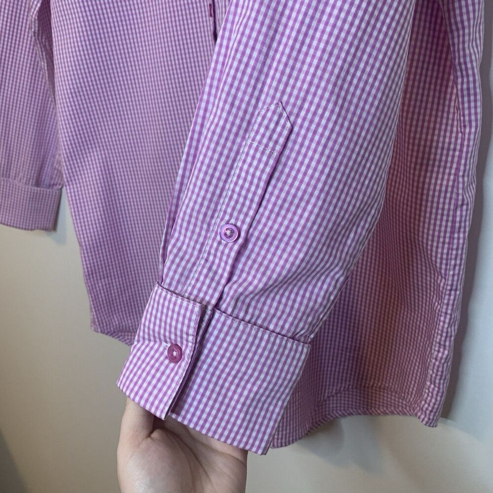Camila Coelho Elliot Shirt Dress Gingham Check Pink Lilac White - Small - Picture 8 of 16